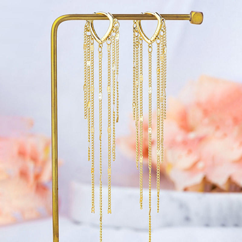Heart Tassel Drop Earrings