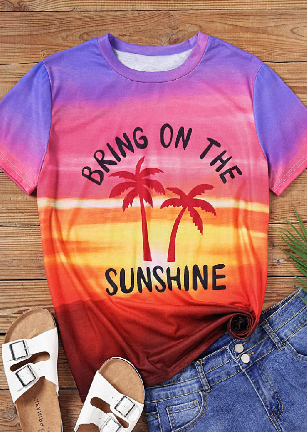 Bring On The Sunshine Coconut Tree T-Shirt Tee