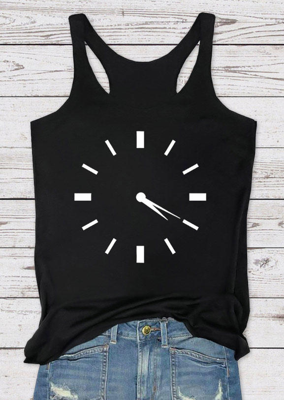

Tank Tops Funny 4:20 Clock Graphic Racerback Tank Top in Black. Size