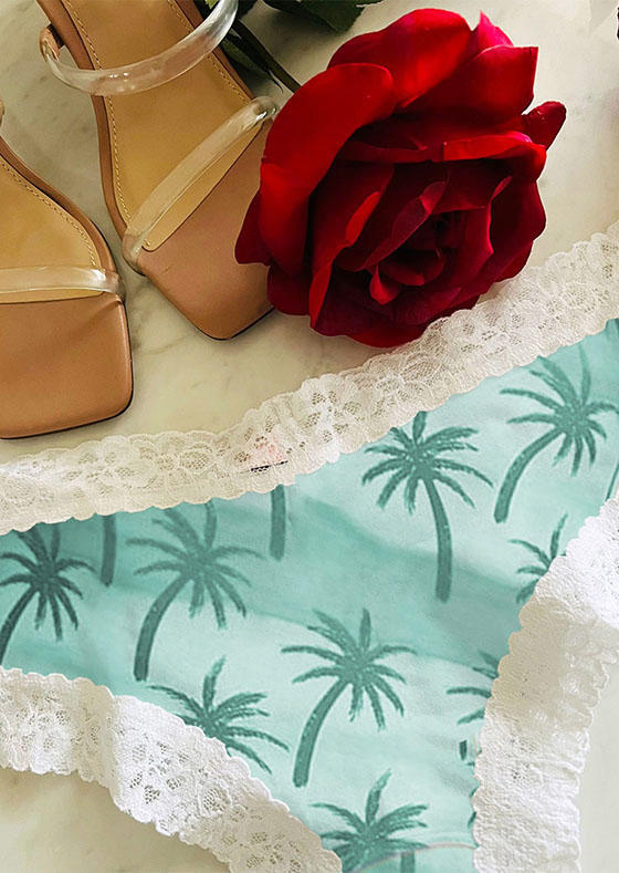 

Panties Coconut Tree Lace Splicing Panties in Multicolor. Size: L,M,,XL