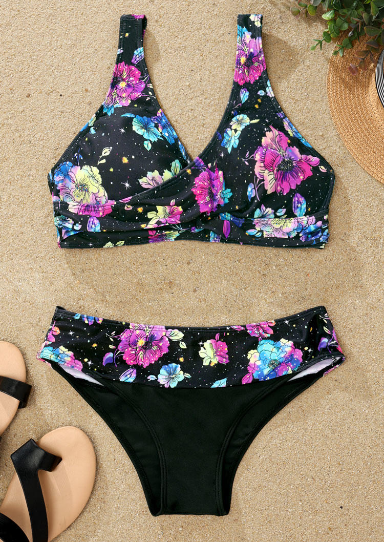 

Bikini Sets Floral Wrap Sleeveless Bikini Set in Multicolor. Size: L,M,,XL