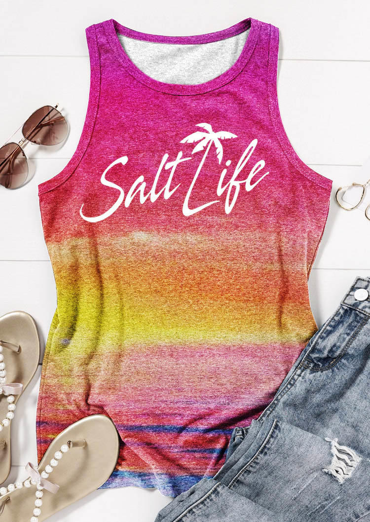 

Tank Tops Salt Life Gradient Coconut Tree Tank Top in Multicolor. Size: L,S