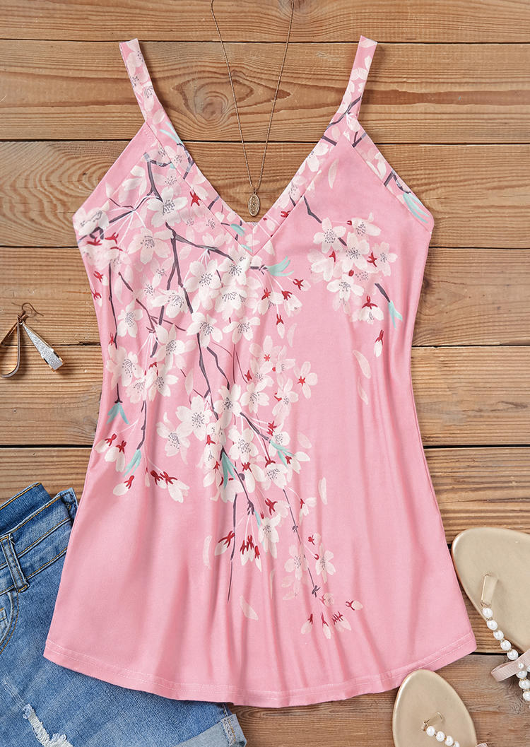 

Tank Tops Peach Blossom V-Neck Camisole in Multicolor. Size: ,XL