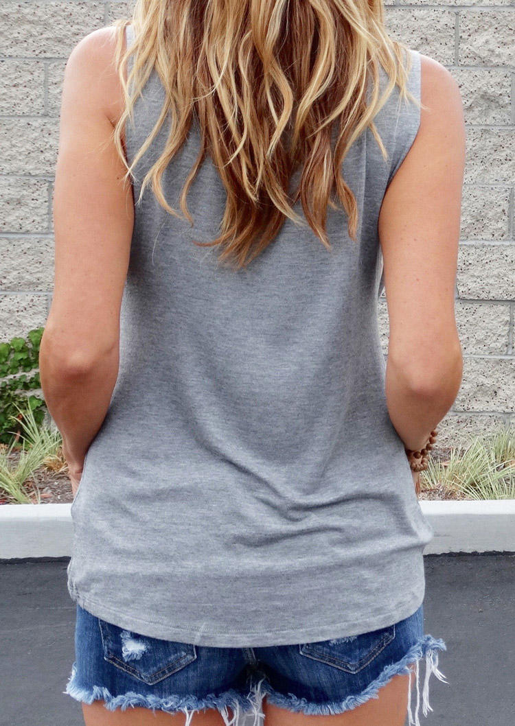 

Tank Tops Never Grow Up O-Neck Tank Top - Light Grey in Gray. Size