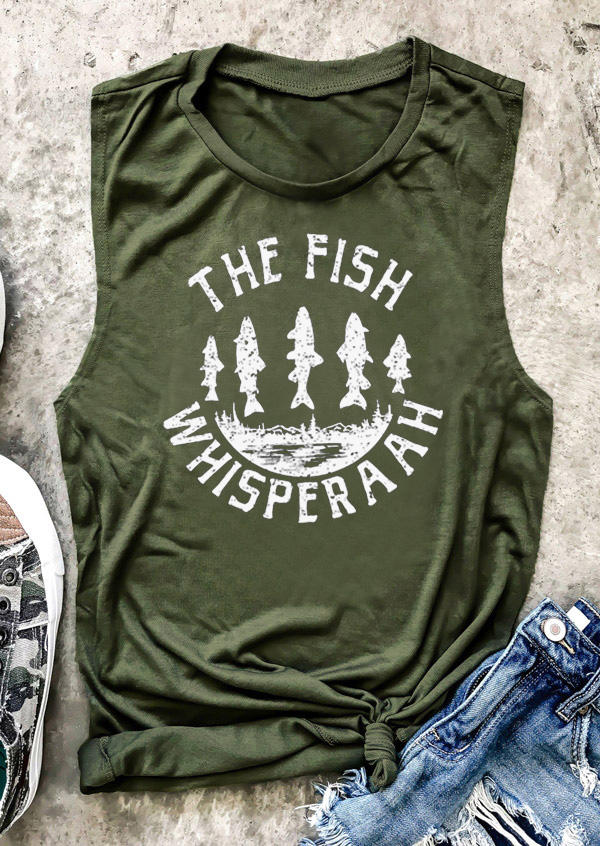 

Tank Tops The Fish Whisper O-Neck Tank Top in Green. Size