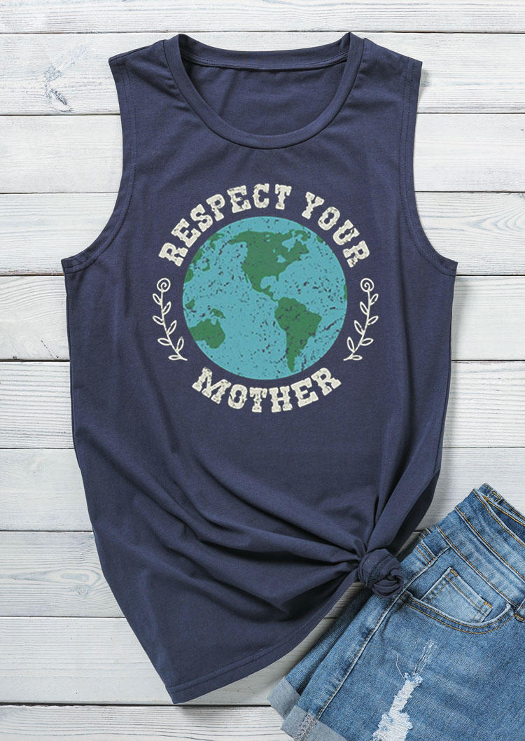 

Tank Tops Respect Your Mother Earth Tank Top - Navy Blue in Blue. Size