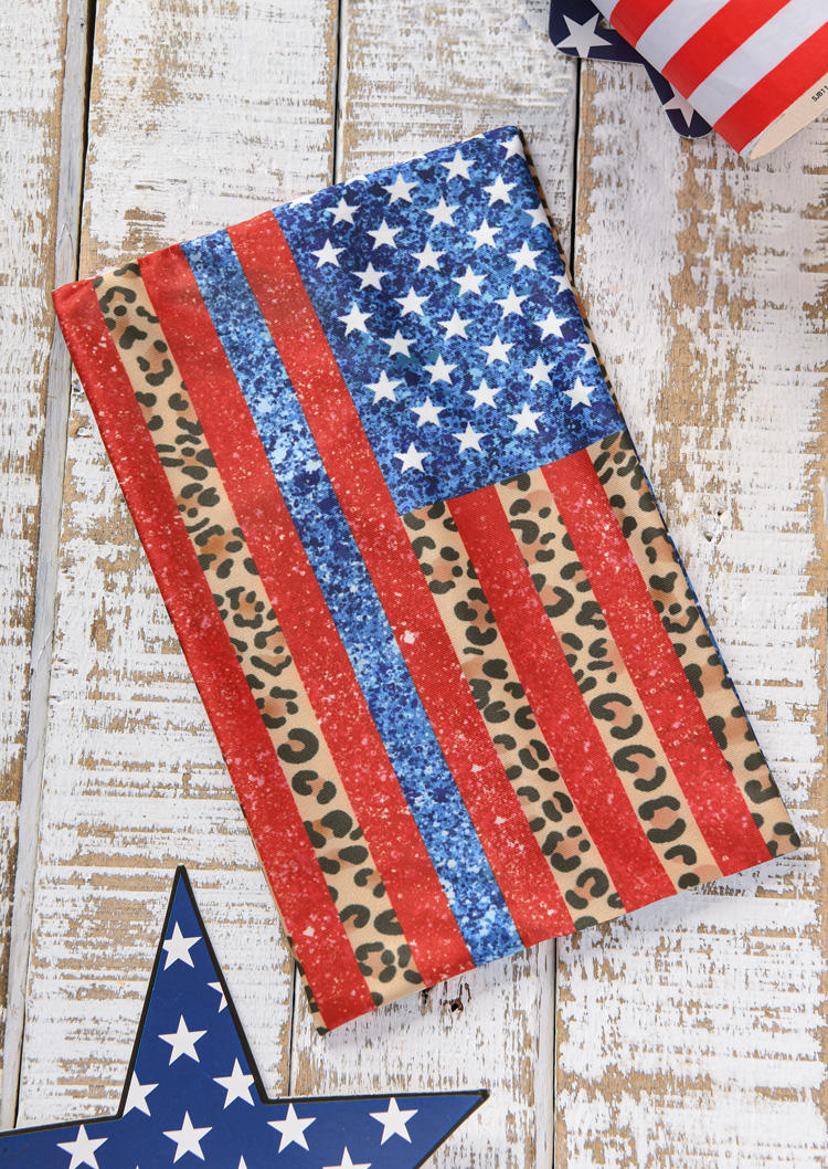 

American Flag Leopard Wide Headband in Multicolor. Size