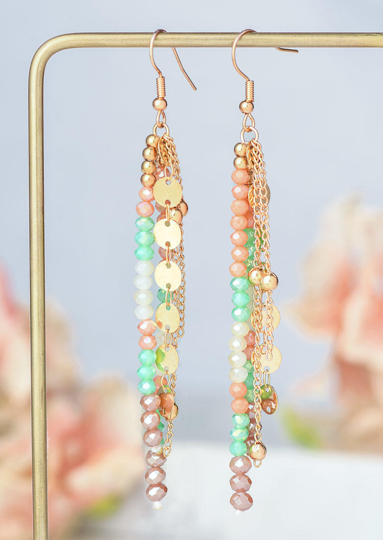 

Earrings Bohemian Disc Beading Tassel Earrings in Multicolor. Size