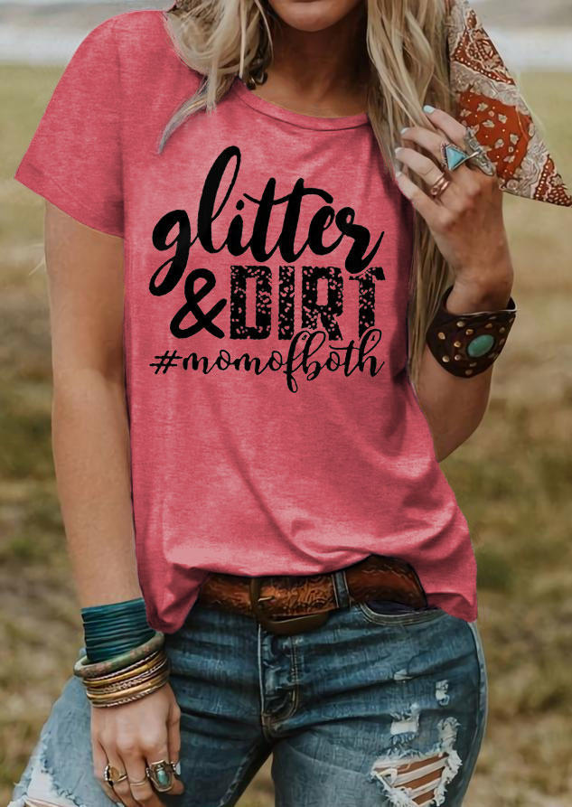 

T-shirts Tees Glitter & Dirt O-Neck T-Shirt Tee in Pink. Size