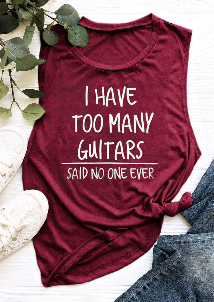 

Tank Tops I Have Too Many Guitars Said No One Ever Tank Top - Burgundy in Red. Size