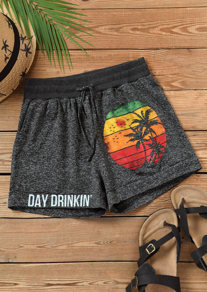 

Shorts Day Drinkin' Coconut Tree Sun Shorts - Dark Grey in Gray. Size