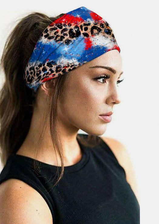 

Leopard Yoga Sport Wide Headband in Multicolor. Size