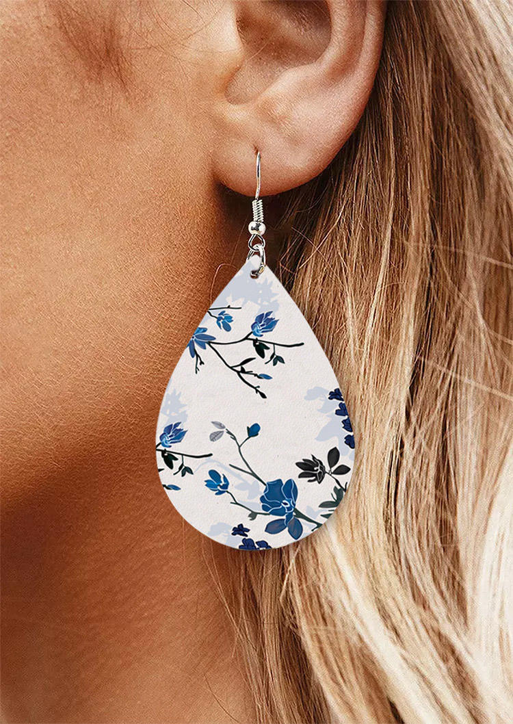 

Earrings Floral Water Drop PU Earrings in Multicolor. Size