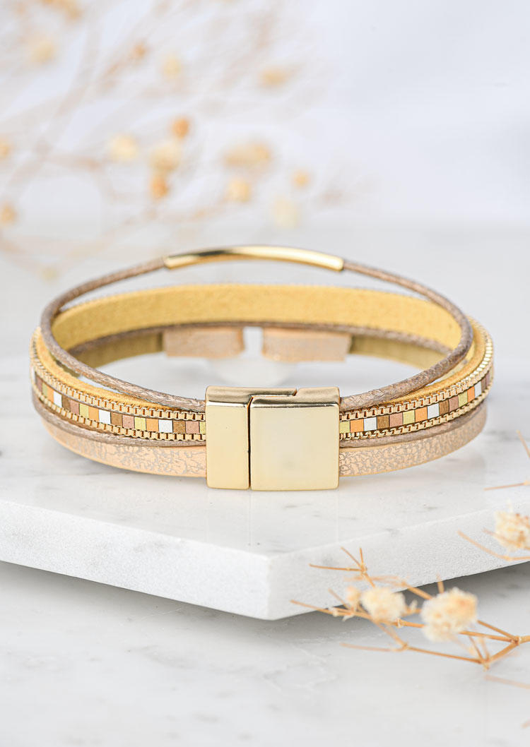 

Bracelet Colorful Magnet Buckle Bracelet in Khaki. Size