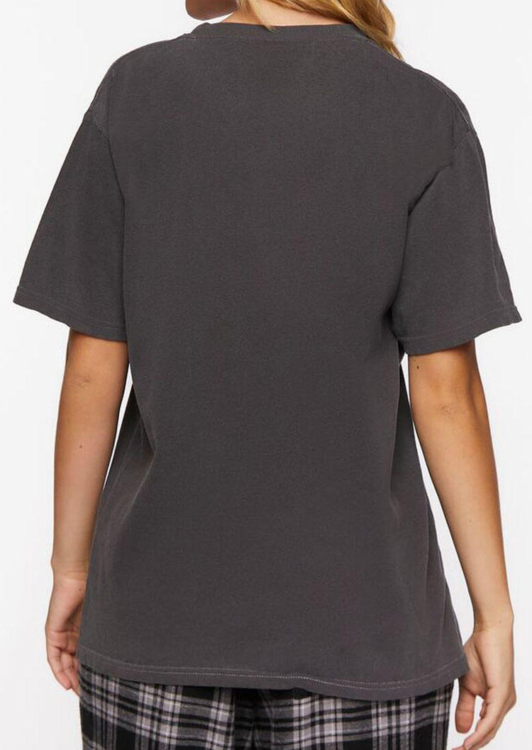 

T-shirts Tees Music Graphic O-Neck Casual T-Shirt Tee in Gray. Size: L,M,,XL