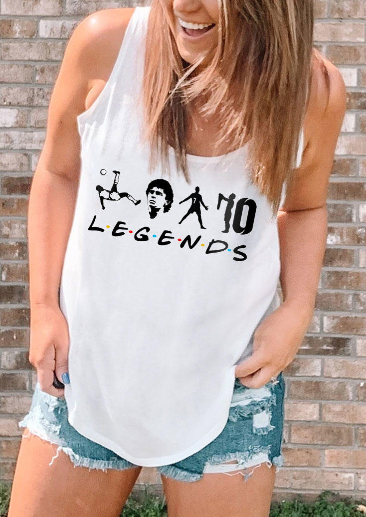 

Tank Tops Legends Soccer Casual Tank Top in White. Size: L,M,,XL