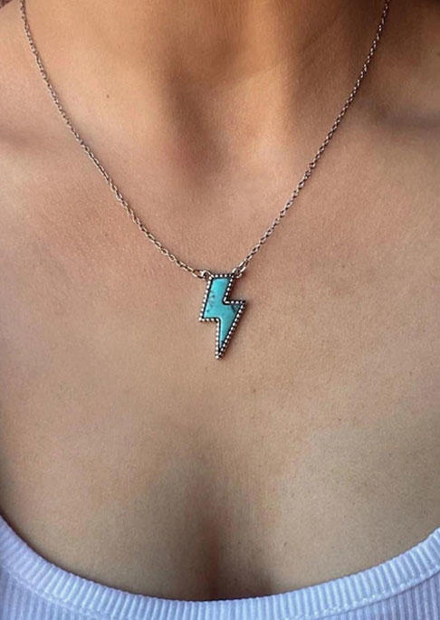 

Necklaces Lightning Turquoise Pendant Necklace in Silver. Size
