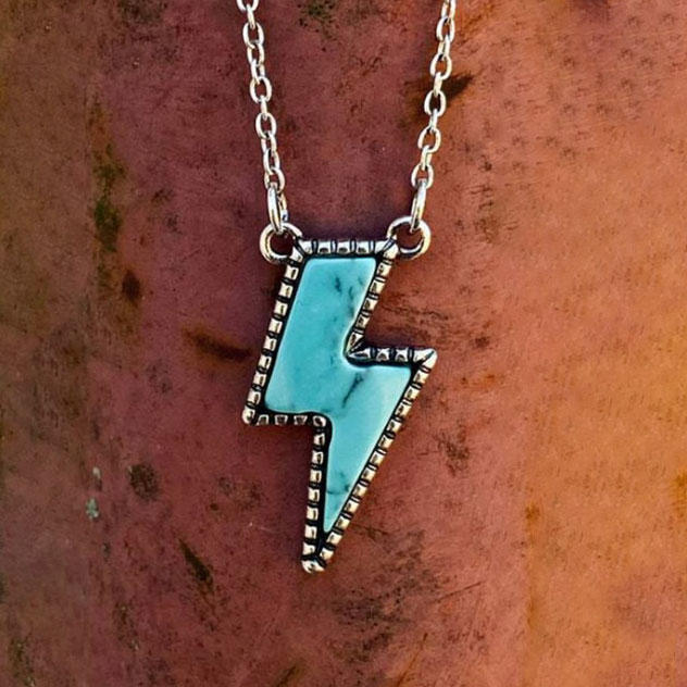 Lightning Turquoise Pendant Necklace