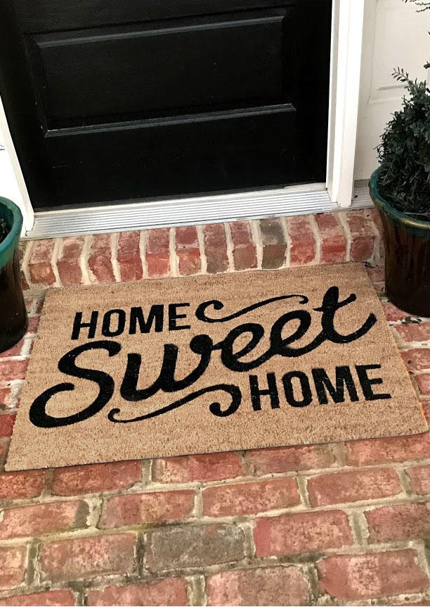 

Home Sweet Home Non-Slip Carpet in Brown. Size