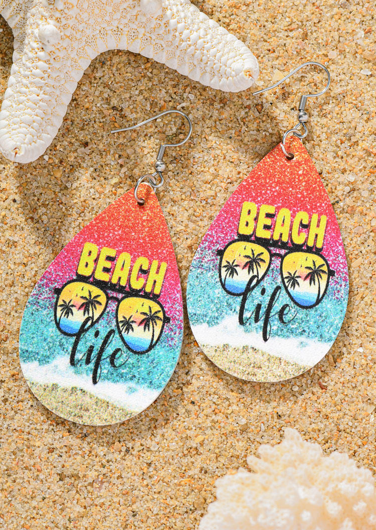 

Earrings Beach Life Gradient Coconut Tree Glasses Earrings in Multicolor. Size