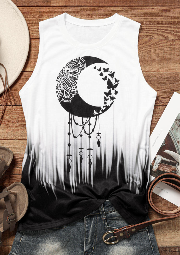 

Tank Tops Butterfly Dreamcatcher Moon Tank Top in White. Size