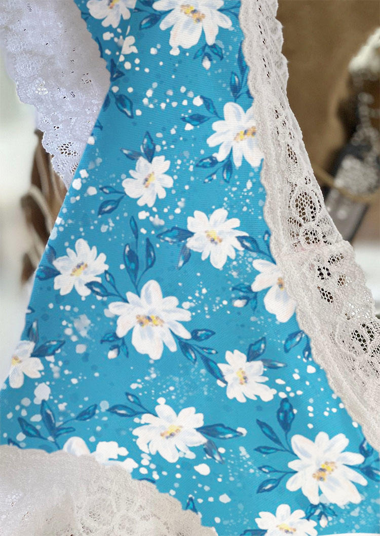 

Panties Floral Lace Splicing Casual Panties in Multicolor. Size: L,M,,XL