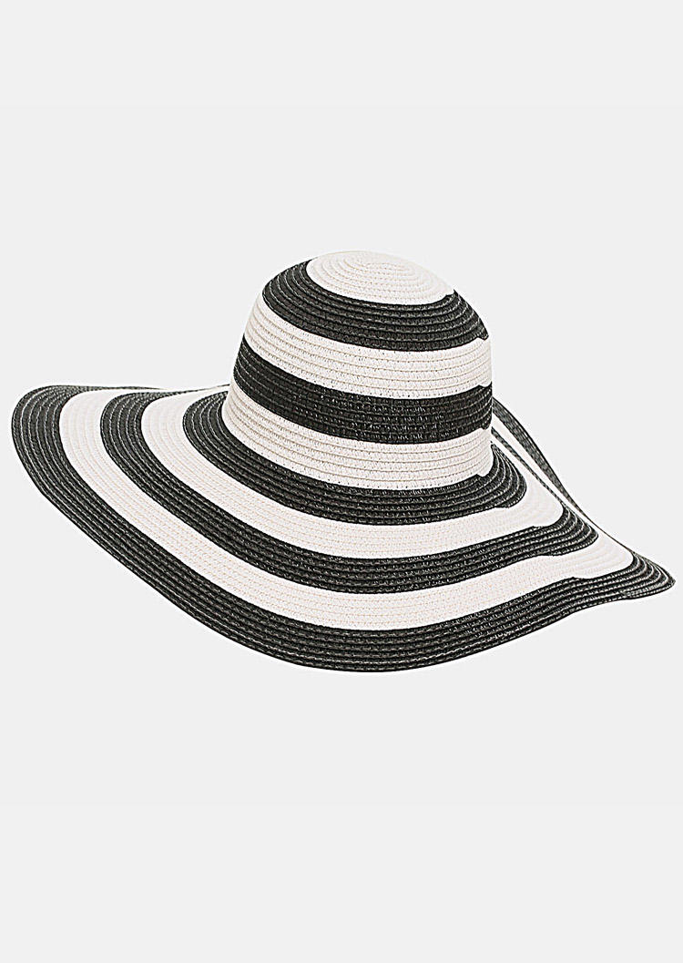 Striped Sun Visor Straw Hat