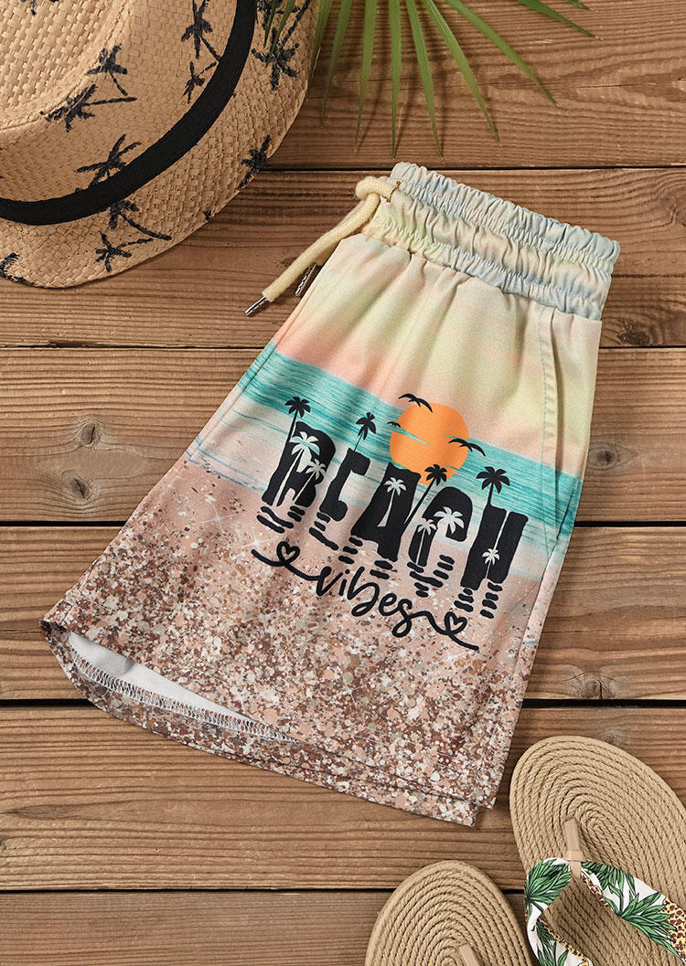 Beach Vibes Coconut Tree Scenery Shorts