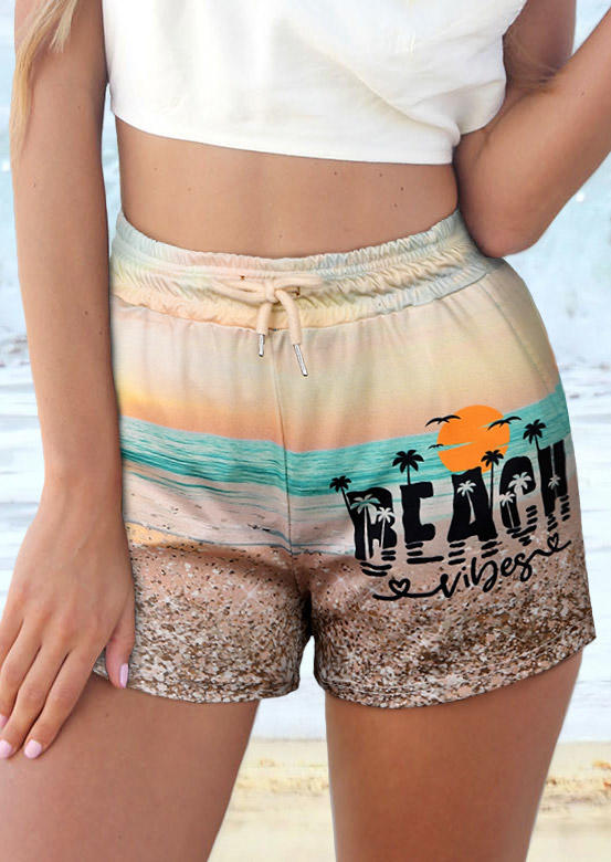 Beach Vibes Coconut Tree Scenery Shorts