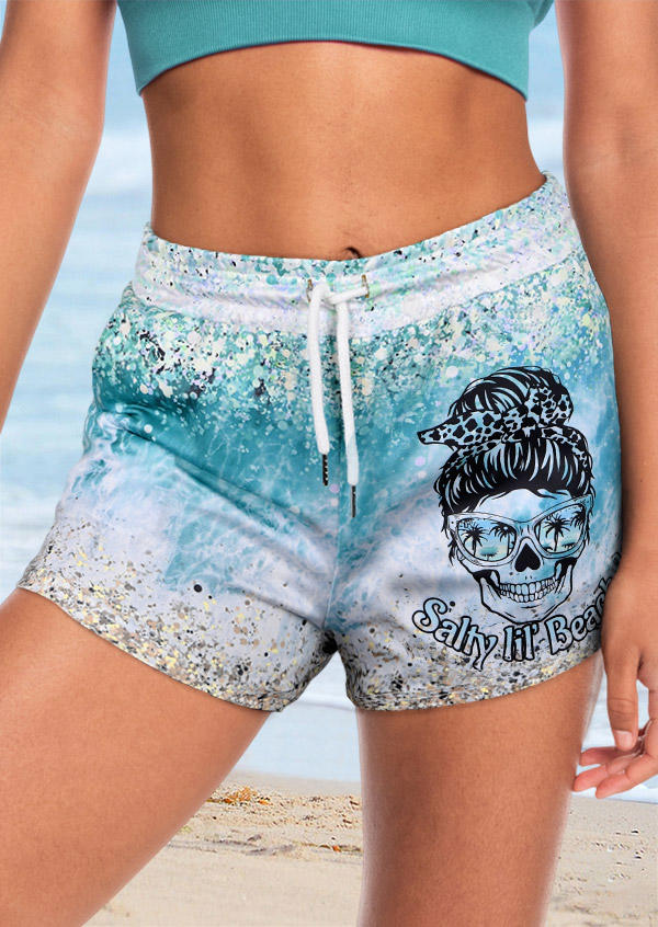 Salty Lil' Beach Leopard Coconut Tree Pocket Shorts
