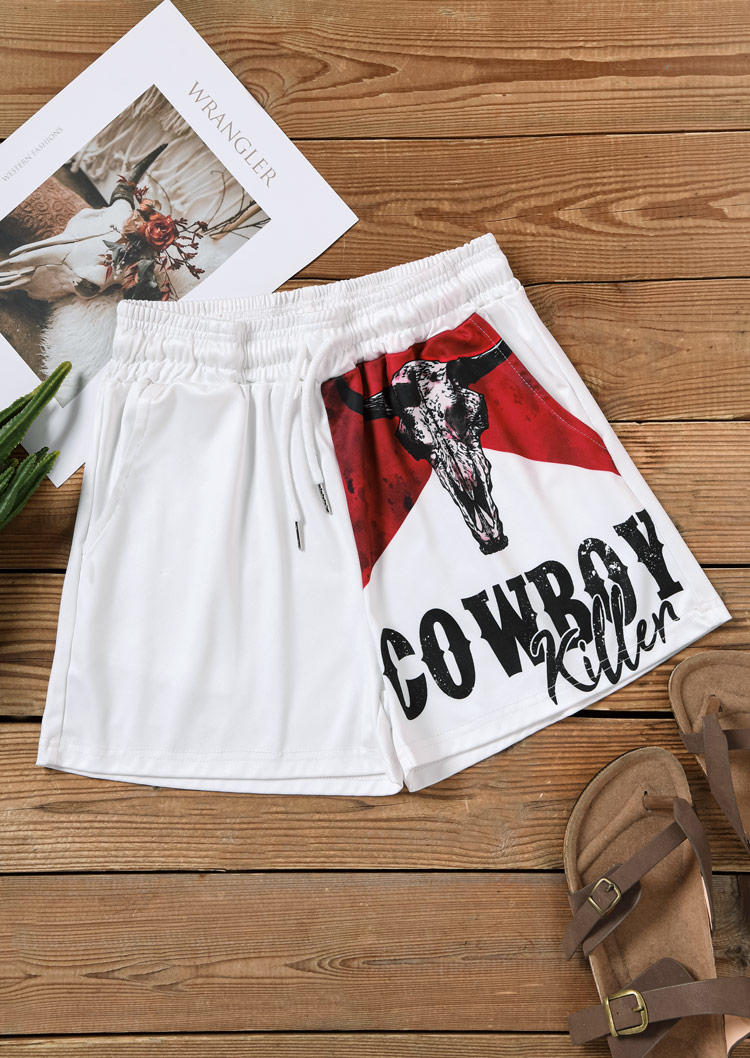 

Shorts Cowboy er Pocket Drawstring Shorts in White. Size