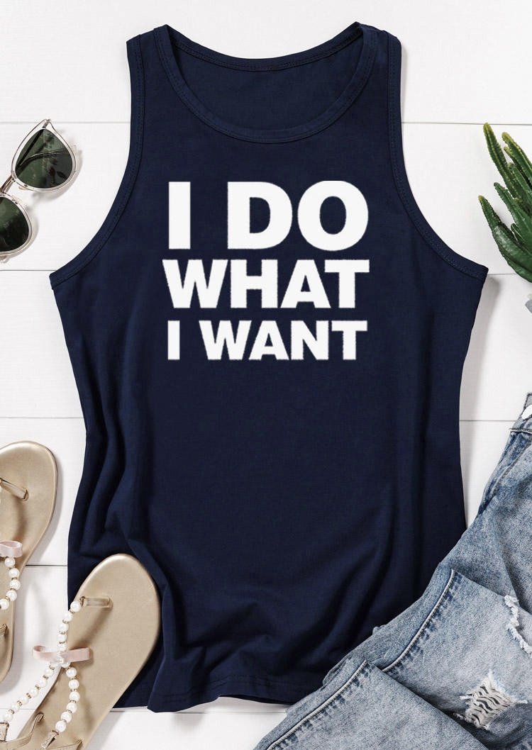 

Tank Tops I Do What I Want Racerback O-Neck Tank Top - Navy Blue in Blue. Size: ,XL