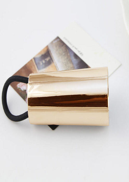 

Metal Elastic Ponytail Hair Cuff in Gold. Size