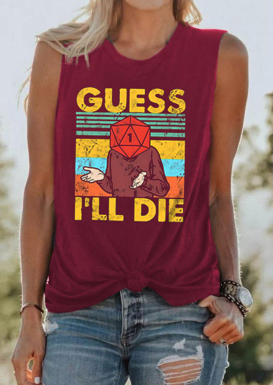 

Tank Tops Guess I Will Die Vintage Tank Top - Burgundy in Red. Size