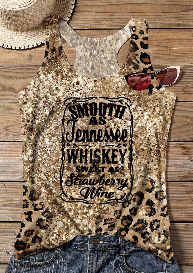 

Tank Tops Smooth As Tennessee Whiskey Sweet As Strawberry Wine Leopard Tank Top in Multicolor. Size