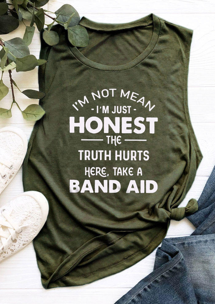 

Tank Tops I'm Not Mean I'm Just Honest The Truth Hurts Tank Top - Army Green in Green. Size: L,M,,XL