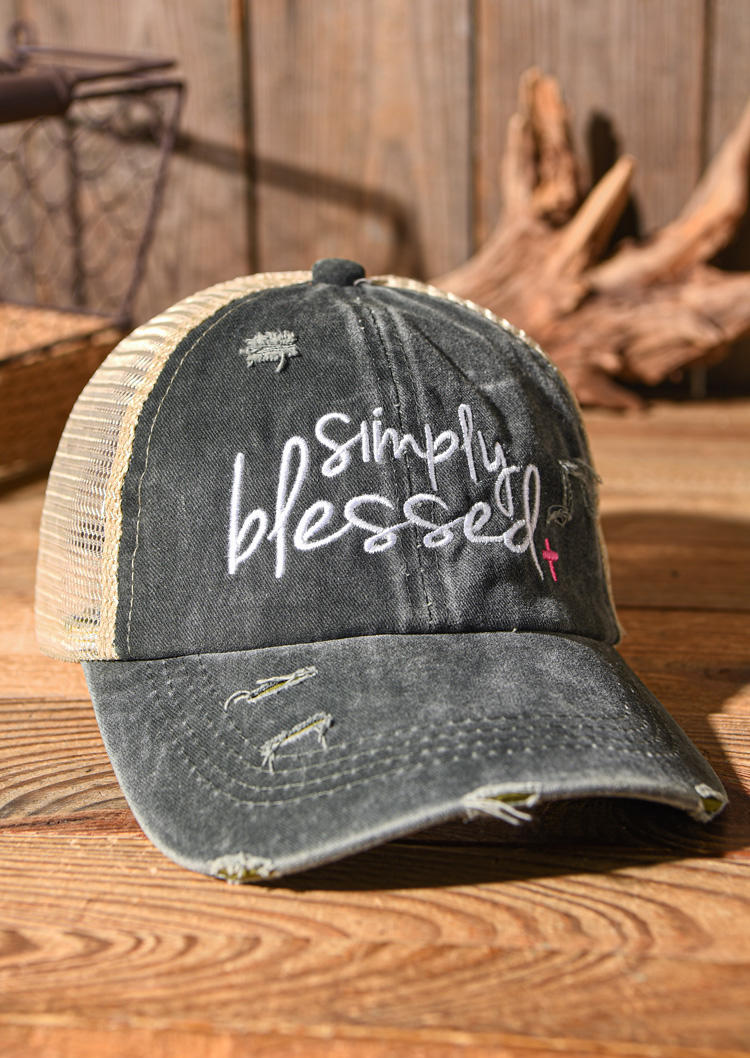 

Hats Simply Blessed Cross Mesh Baseball Cap in Black. Size