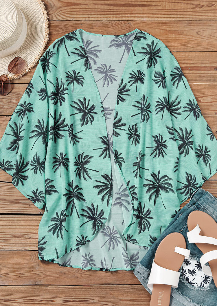 

Cardigans Coconut Tree Open Front Cardigan - Cyan in Blue. Size