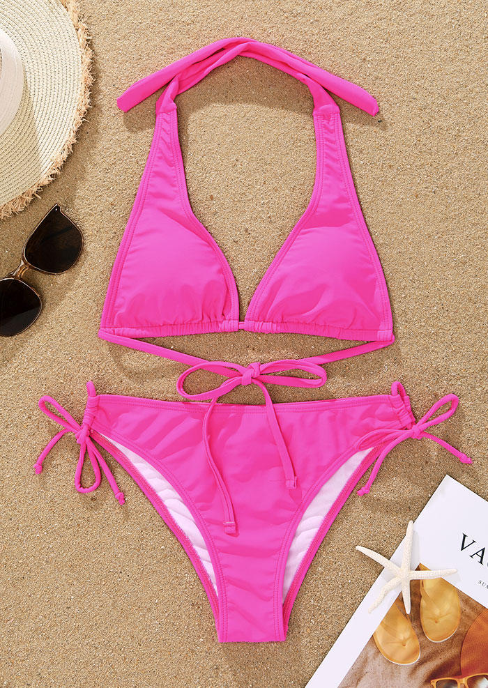 

Bikini Sets Summer Halter Tie Bikini Set - Rose Red in Red. Size