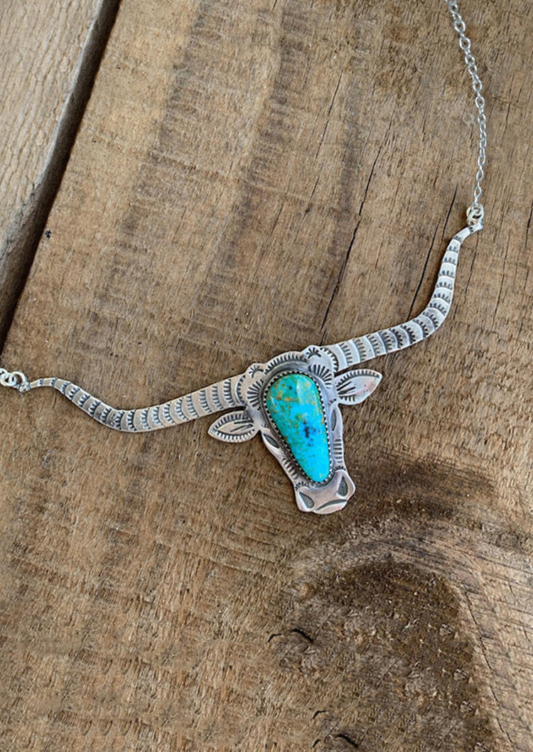 

Necklaces Turquoise Steer Skull Pendant Necklace in Multicolor. Size
