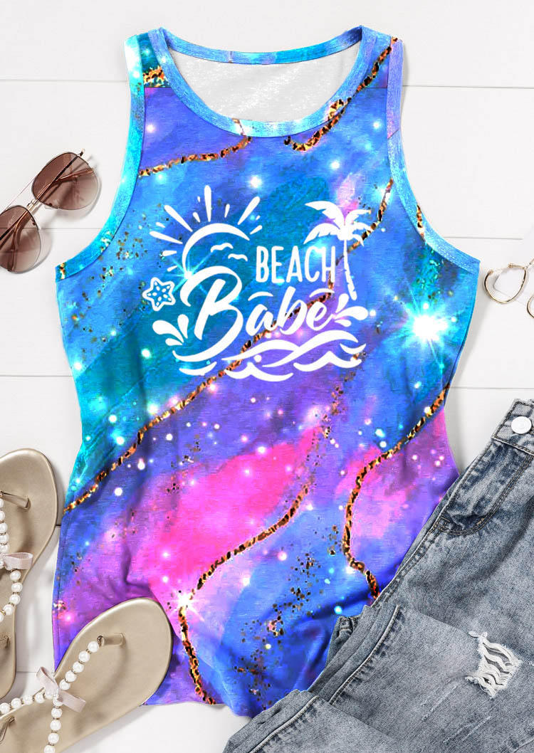 

Tank Tops Beach Babe Coconut Tree Tank Top in Multicolor. Size: L,M,,XL