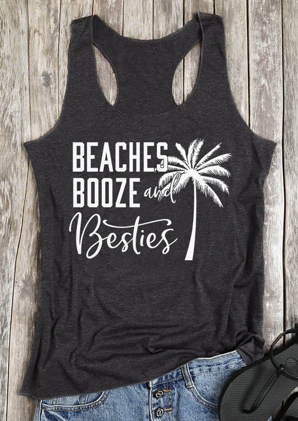 

Tank Tops Beaches Booze And Besties Tank Top - Dark Grey in Gray. Size