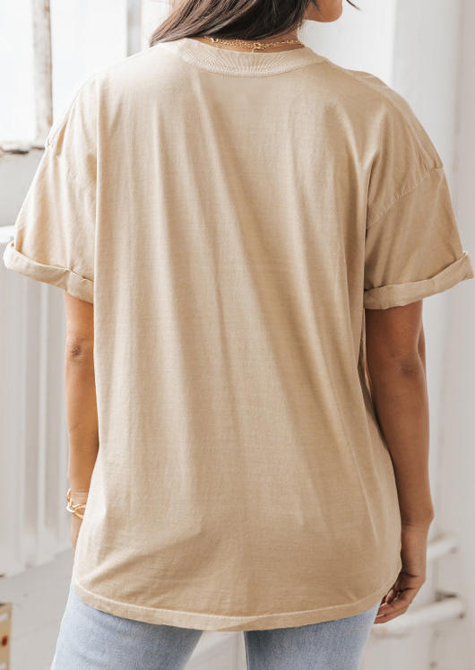 

T-shirts Tees Joshua Tree Wolf O-Neck T-Shirt Tee in Apricot. Size: L,M,,XL