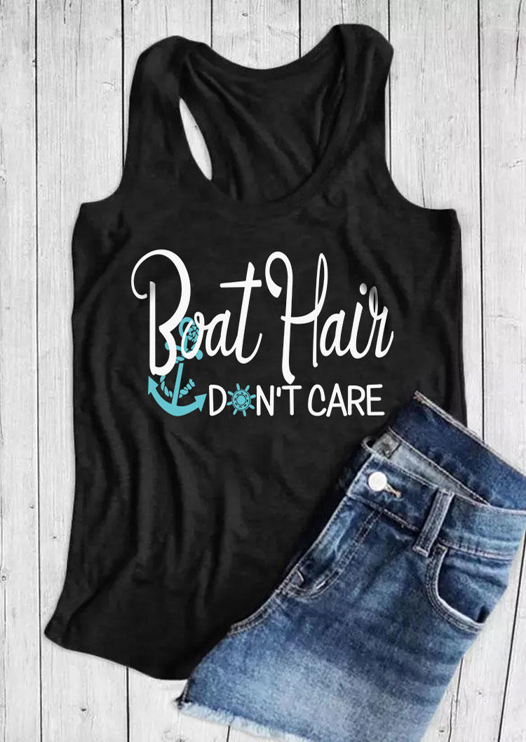 

Tank Tops Boat Hair Don't Care Anchor Racerback Tank Top in Black. Size