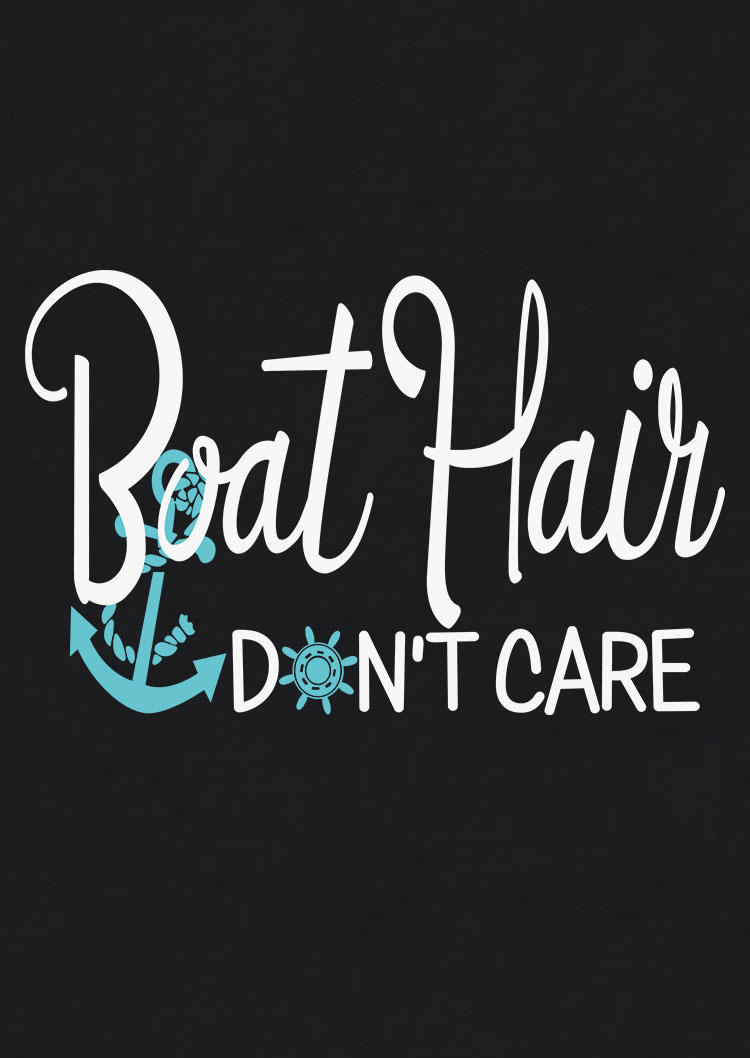 Boat Hair Don't Care Anchor Racerback Tank - Black