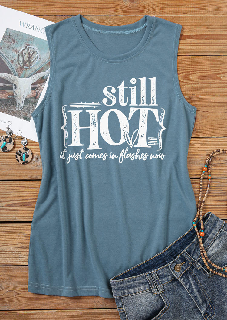 

Tank Tops Still Hot It Just Comes In Flashes Now Tank Top in Blue. Size: L