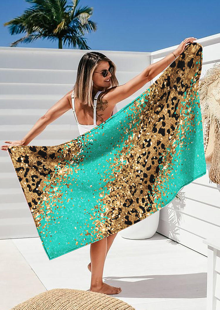 

Blanket Leopard Glitter Beach Blanket in Multicolor. Size