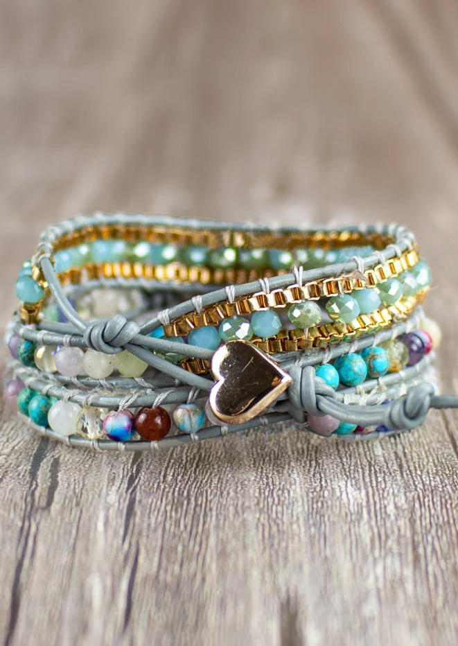 

Bracelet Daisy Heart Turquoise Multi-Layered Bracelet in Multicolor. Size
