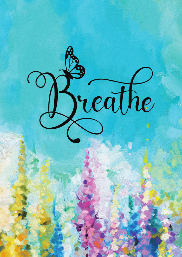 Breathe Butterfly Oil Painting Tank - Cyan