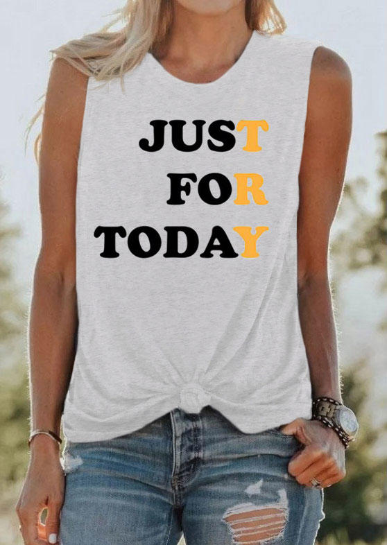 

Tank Tops Just For Today Try O-Neck Tank Top - Light Grey in Gray. Size